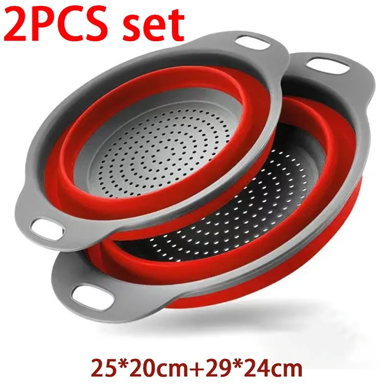 Égouttoir pliable en silicone, panier de cuisine portable, passoire de lavage pour fruits et légumes 12