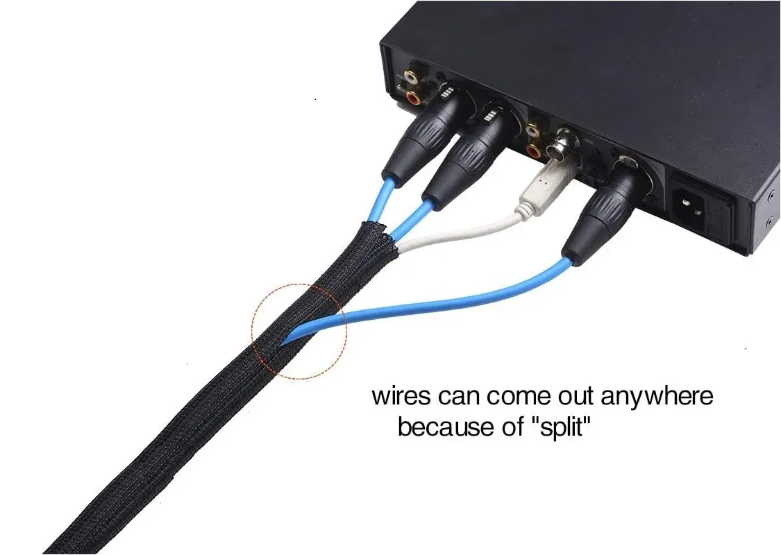 Manchon fendu pour câble USB, protège-câble, gaine d'alimentation, audio, vidéo, TV, ordinateur, maison, auto 3