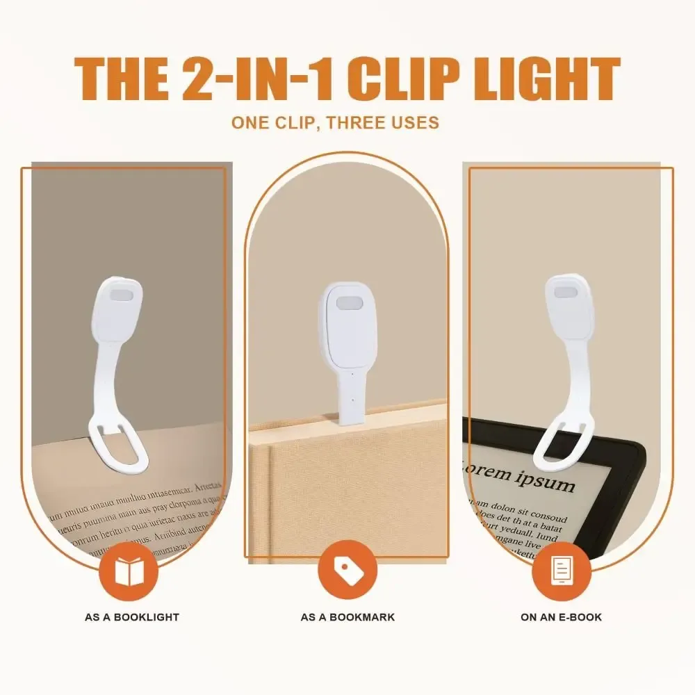 Lampe de lecture à pince, éclairage de la page