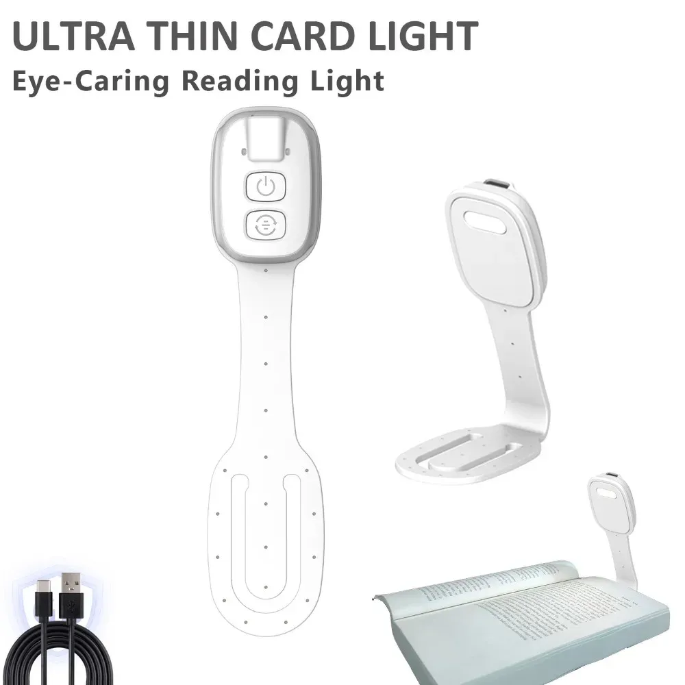Lampe de lecture LED rechargeable 2-en-1 à pince, ultra-fine, avec luminosité réglable et protection des yeux 11