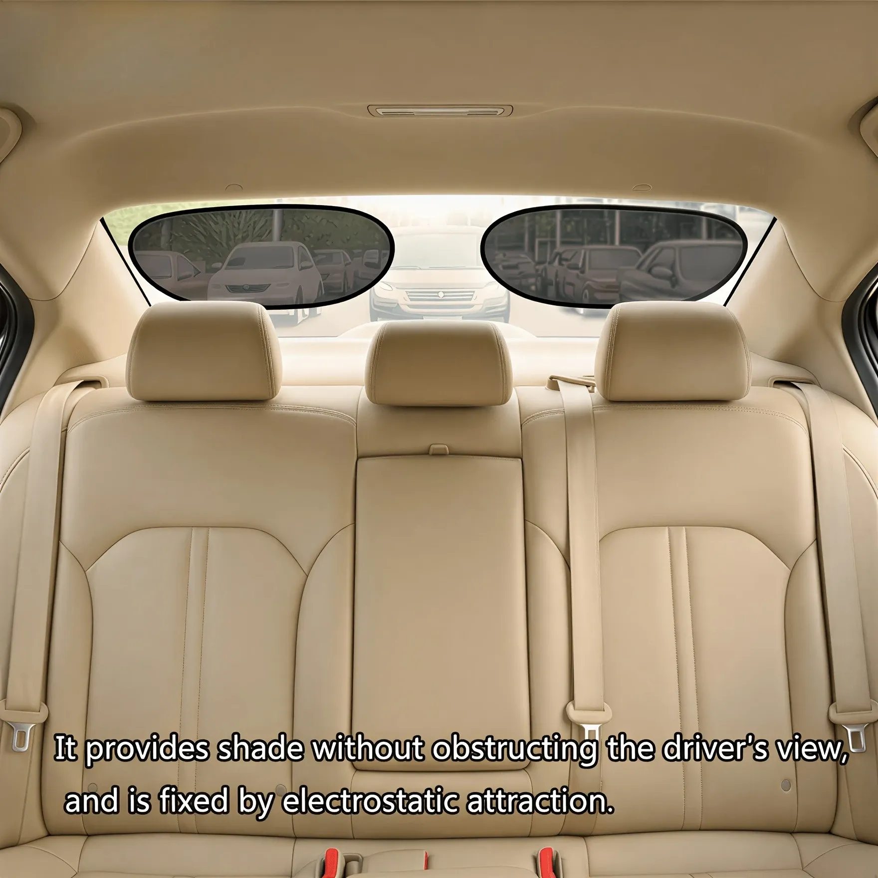 Pare-soleil de voiture 2 pièces anti-éblouissement et protection UV, bloque la lumière du soleil sans gêner la visibilité, compatible fenêtres avant, arrière, latérales et toit ouvrant 4