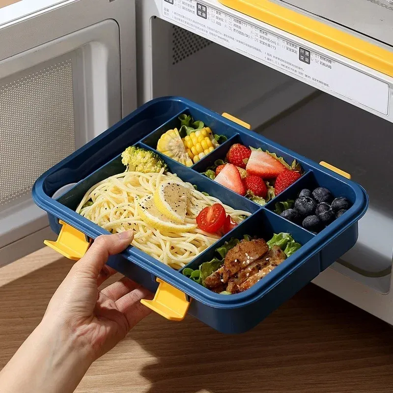 Boîte à lunch portable pour enfants et étudiants, boîte bento avec couverts, récipient alimentaire micro-ondable et étanche, 1500 ml 4