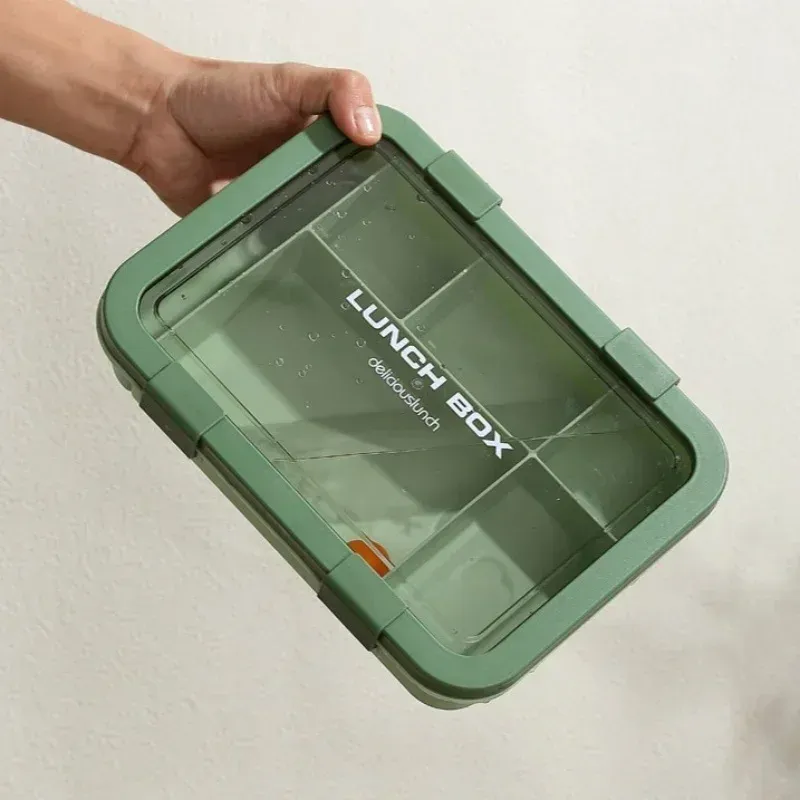 Boîte à lunch portable pour enfants et étudiants, boîte bento avec couverts, récipient alimentaire micro-ondable et étanche, 1500 ml 5