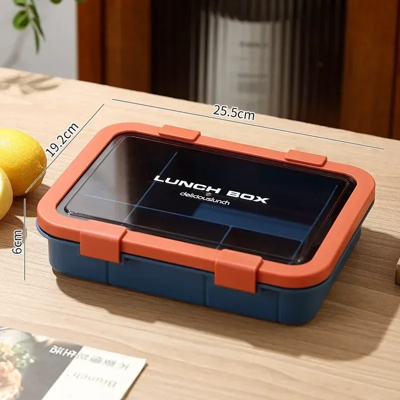 Boîte à lunch portable pour enfants et étudiants, boîte bento avec couverts, récipient alimentaire micro-ondable et étanche, 1500 ml 7