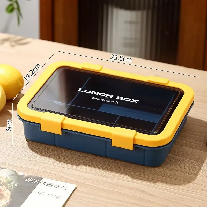 Boîte à lunch portable pour enfants et étudiants, boîte bento avec couverts, récipient alimentaire micro-ondable et étanche, 1500 ml 11