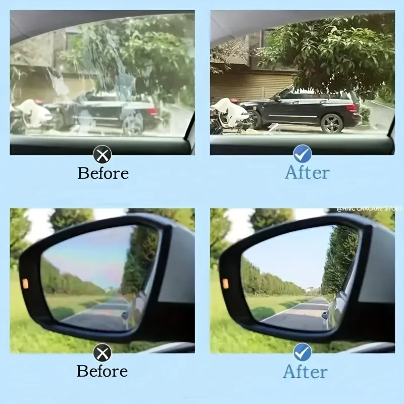 Kit de polissage pour vitres de voiture avec brosse de nettoyage anti-film gras pour pare-brise 6