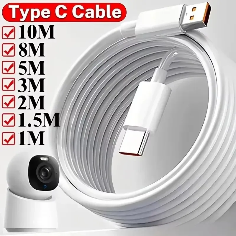 Câble de charge USB-C extra long 3 m / 5 m / 14 m, rallonge de câble chargeur pour téléphones mobiles Samsung, Xiaomi, Huawei, cordon USB Type-C 6