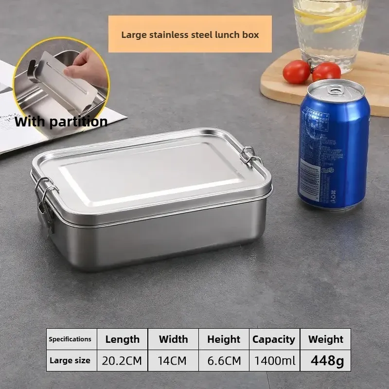 Conteneurs en acier inoxydable avec fermetures à clips, boîte à lunch Bento pour l'école et le travail 8