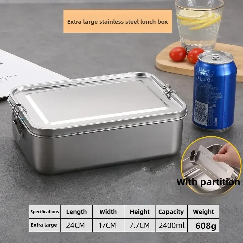 Conteneurs en acier inoxydable avec fermetures à clips, boîte à lunch Bento pour l'école et le travail 13
