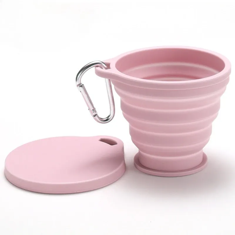 Tasse pliable en silicone de 180 ml avec couvercle 7