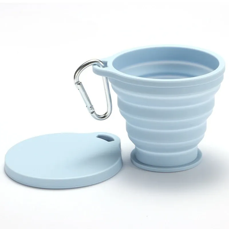 Tasse pliable en silicone de 180 ml avec couvercle 9