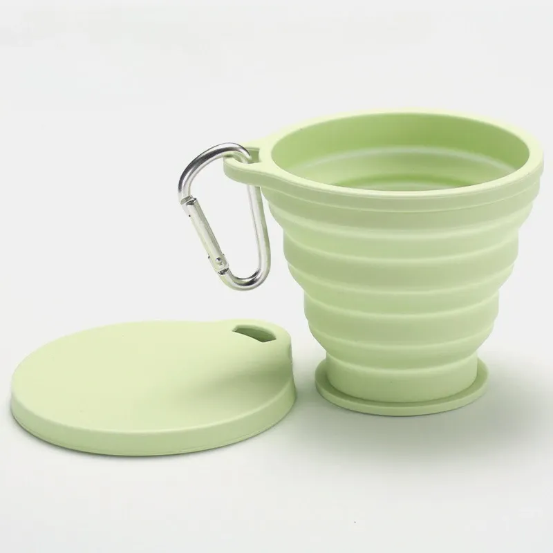 Tasse pliable en silicone de 180 ml avec couvercle 8