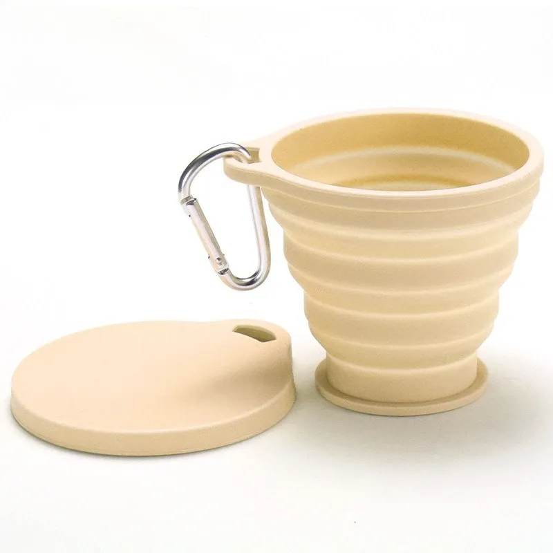 Tasse pliable en silicone de 180 ml avec couvercle 11