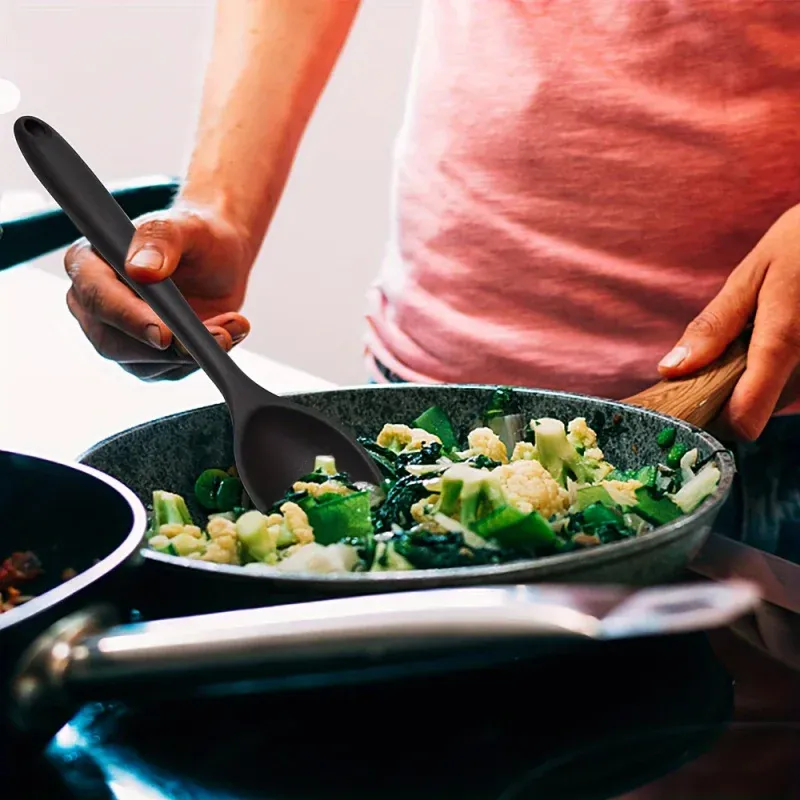 Ensemble de cuillères de cuisine en silicone résistantes à la chaleur, 1 à 3 pièces, pour surfaces antiadhésives 4