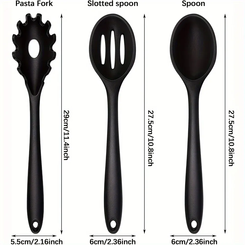 Ensemble d'ustensiles en silicone colorés