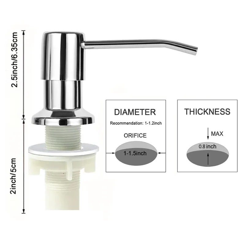 Distributeur de savon pour évier de cuisine avec kit de tube d'extension et pompe sous évier 3