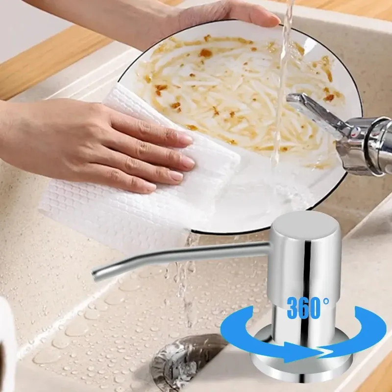 Distributeur de savon pour évier de cuisine avec kit de tube d'extension et pompe sous évier 6