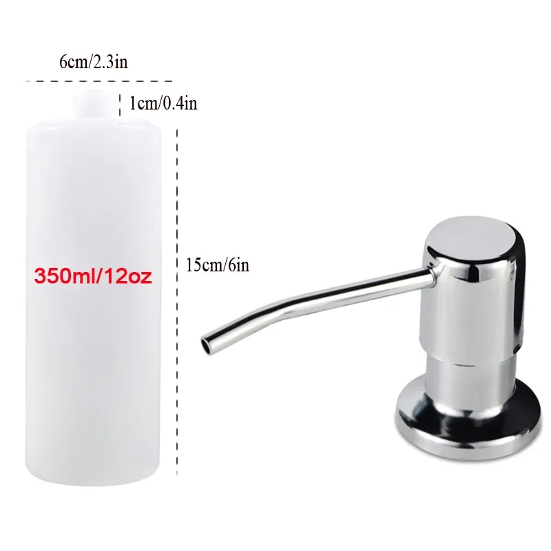 Distributeur de savon pour évier de cuisine avec kit de tube d'extension et pompe sous évier 14