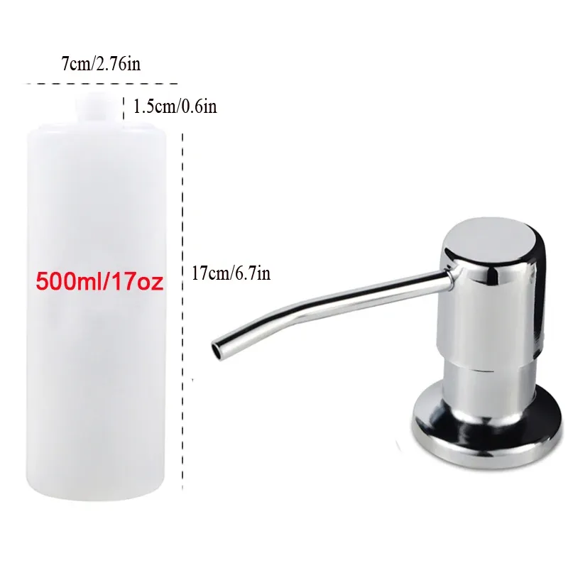 Distributeur de savon pour évier de cuisine avec kit de tube d'extension et pompe sous évier 15