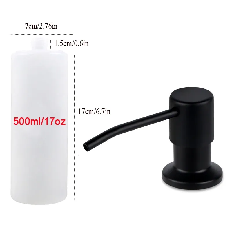 Distributeur de savon pour évier de cuisine avec kit de tube d'extension et pompe sous évier 12