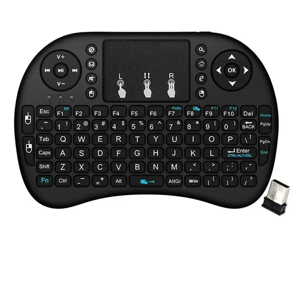 Mini clavier sans fil 2.4 GHz avec souris air et pavé tactile, télécommande pour Android TV Box, PC et Smart TV 7
