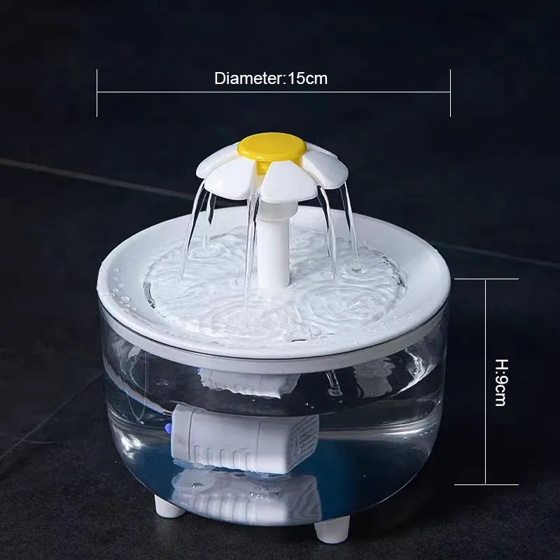 Fontaine à eau pour chats, fontaine à eau pour animaux domestiques avec filtre, abreuvoir silencieux électrique USB, distributeur d'eau pour chats, 1200 ml 6