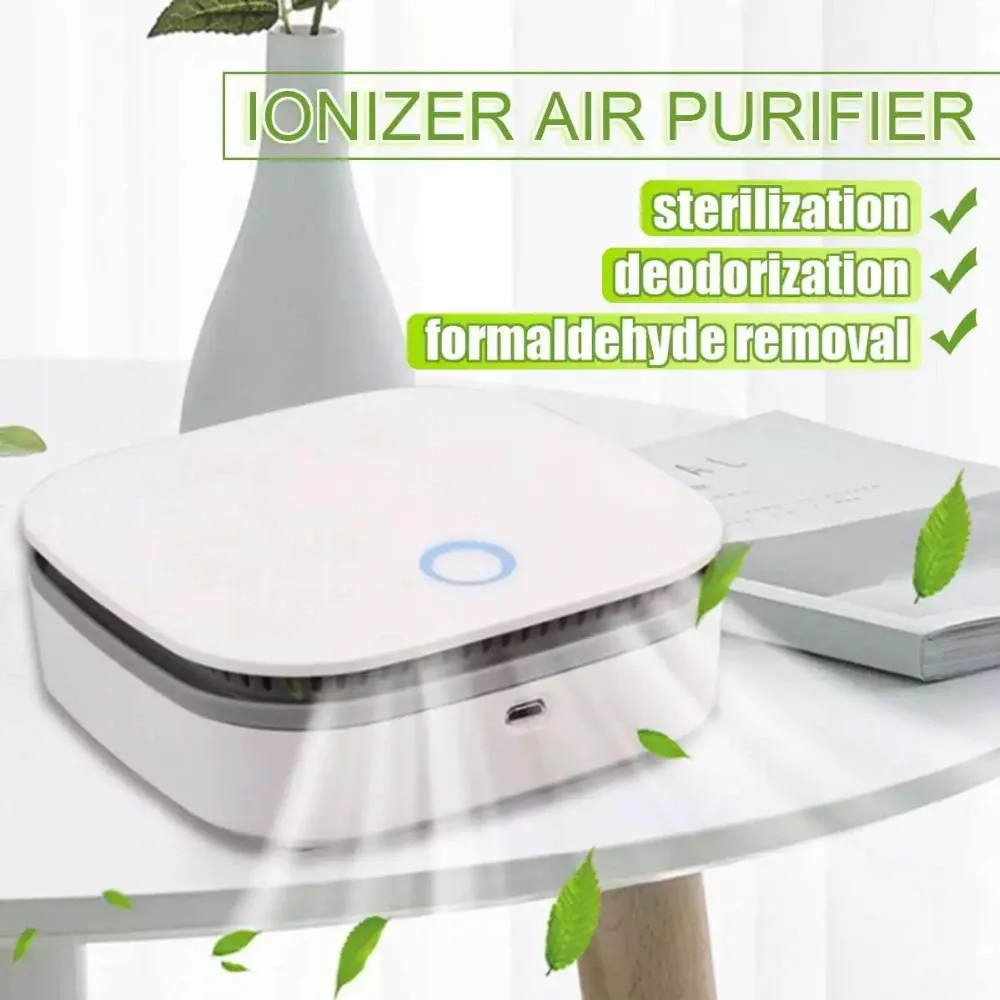 Purificateur d'air portable à ozone O3, avec générateur d'ozone, ionisateur d'air négatif, stérilisateur et élimination des odeurs, minuterie et 2 modes de fonctionnement - Image 1