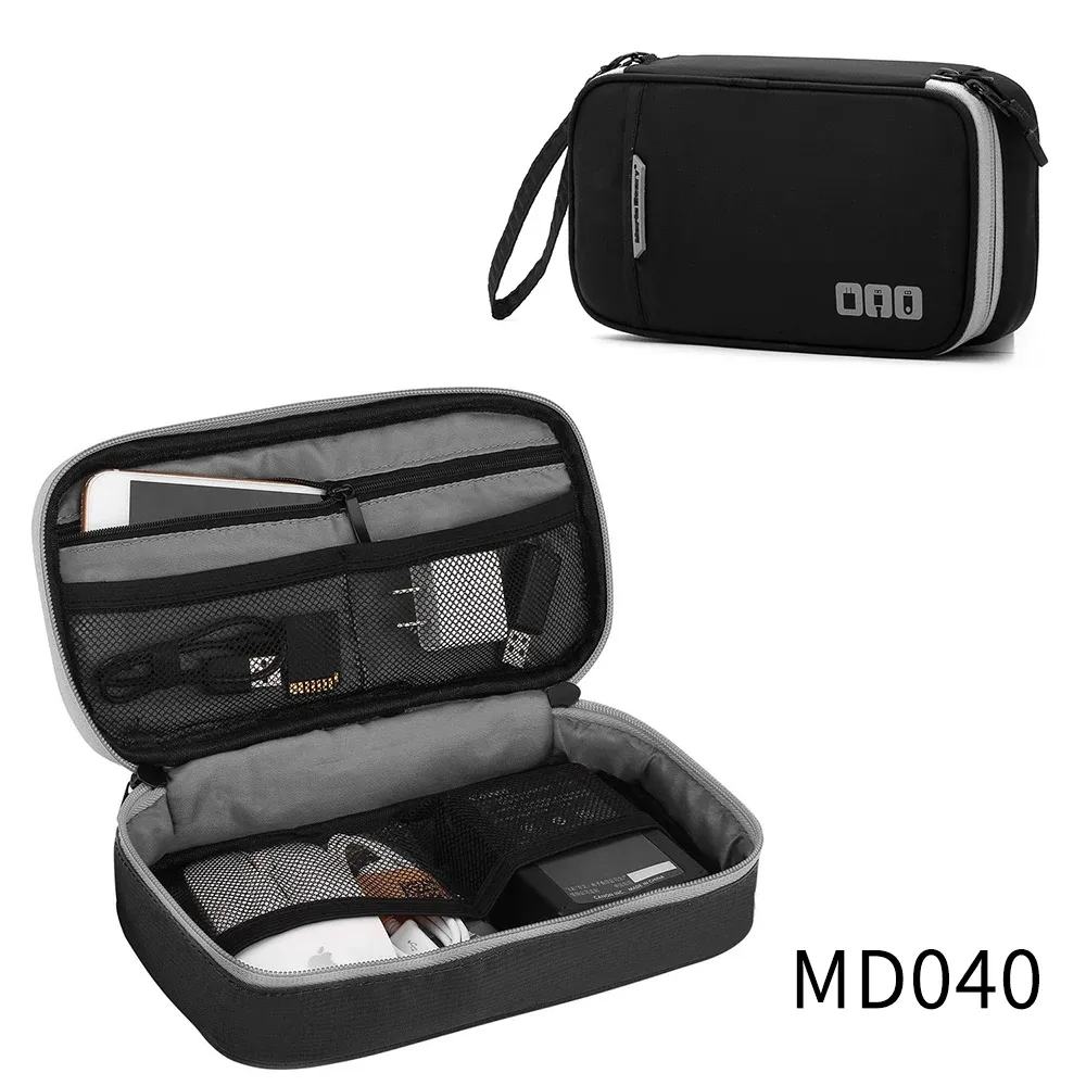 Sac de rangement pour câbles de voyage, pochette portable étanche pour chargeurs USB et accessoires électroniques 10