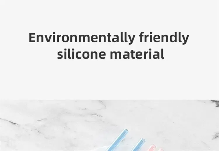 Ensemble de pailles en silicone transparentes