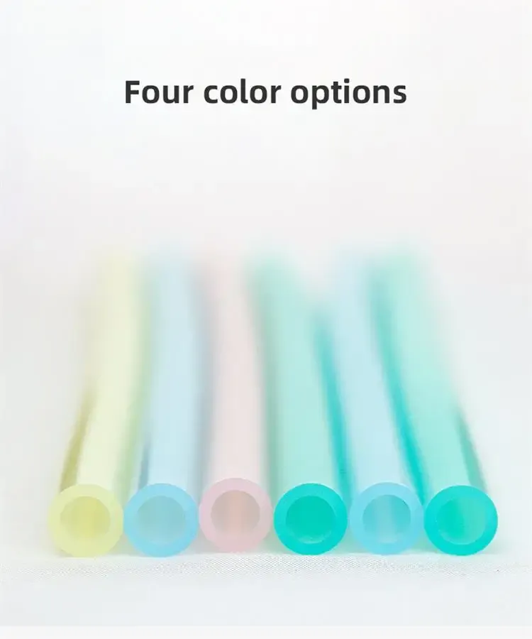 Pailles en silicone avec brosse de nettoyage incluse