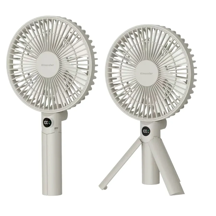 Ventilateur portatif pliable avec trépied, rechargeable 3000 mAh, 4 vitesses et écran LED - Image 1