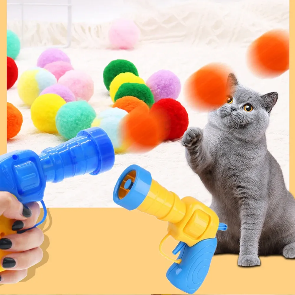 Pistolet à balles en peluche pour chat