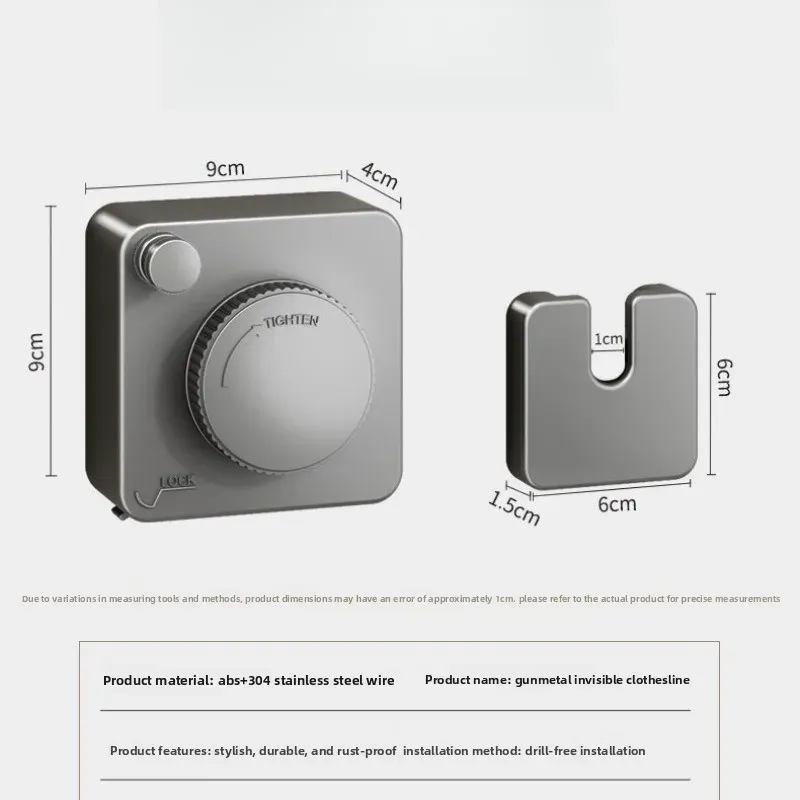 Corde à linge rétractable invisible pour intérieur, ligne de séchage murale anti-affaissement 6