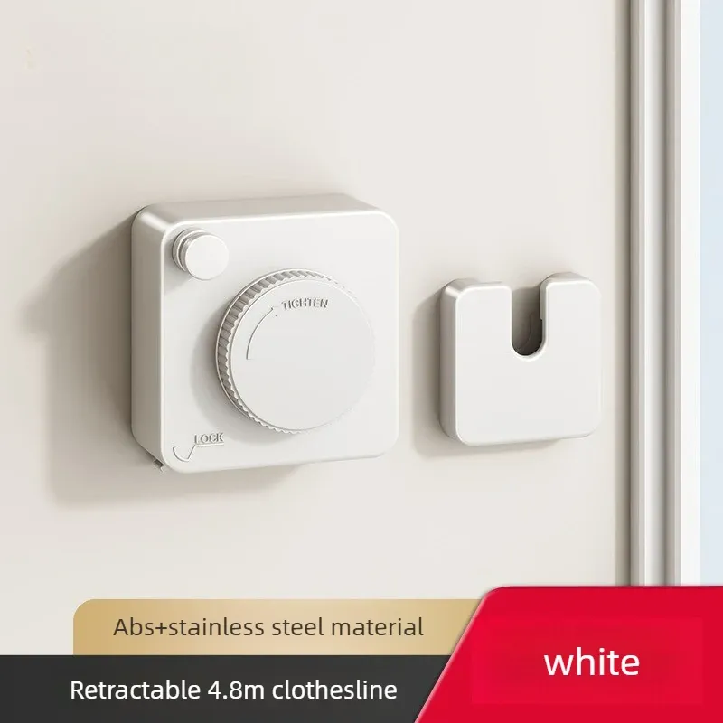 Corde à linge rétractable invisible pour intérieur, ligne de séchage murale anti-affaissement 7