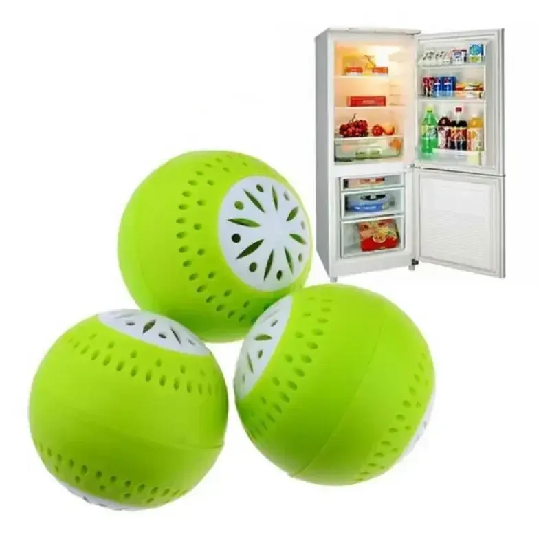 Déodorant pour réfrigérateur 3 pièces, boules absorbeurs d'odeurs au charbon actif, accessoire de cuisine - Image 1