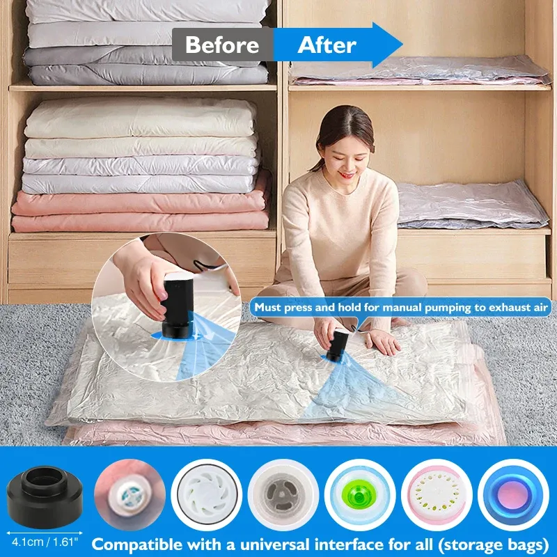 Pompe à air électrique rechargeable sans fil pour sacs de rangement sous vide, idéale pour les voyages 2