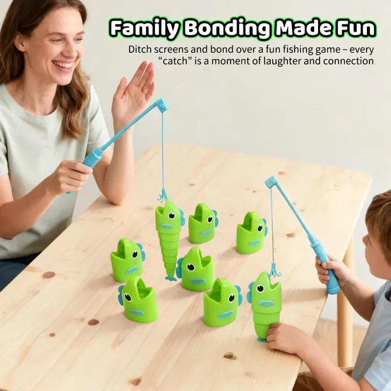Jeu de pêche extensible Fishing Master, jouet Montessori interactif parent-enfant pour développer la motricité fine 4