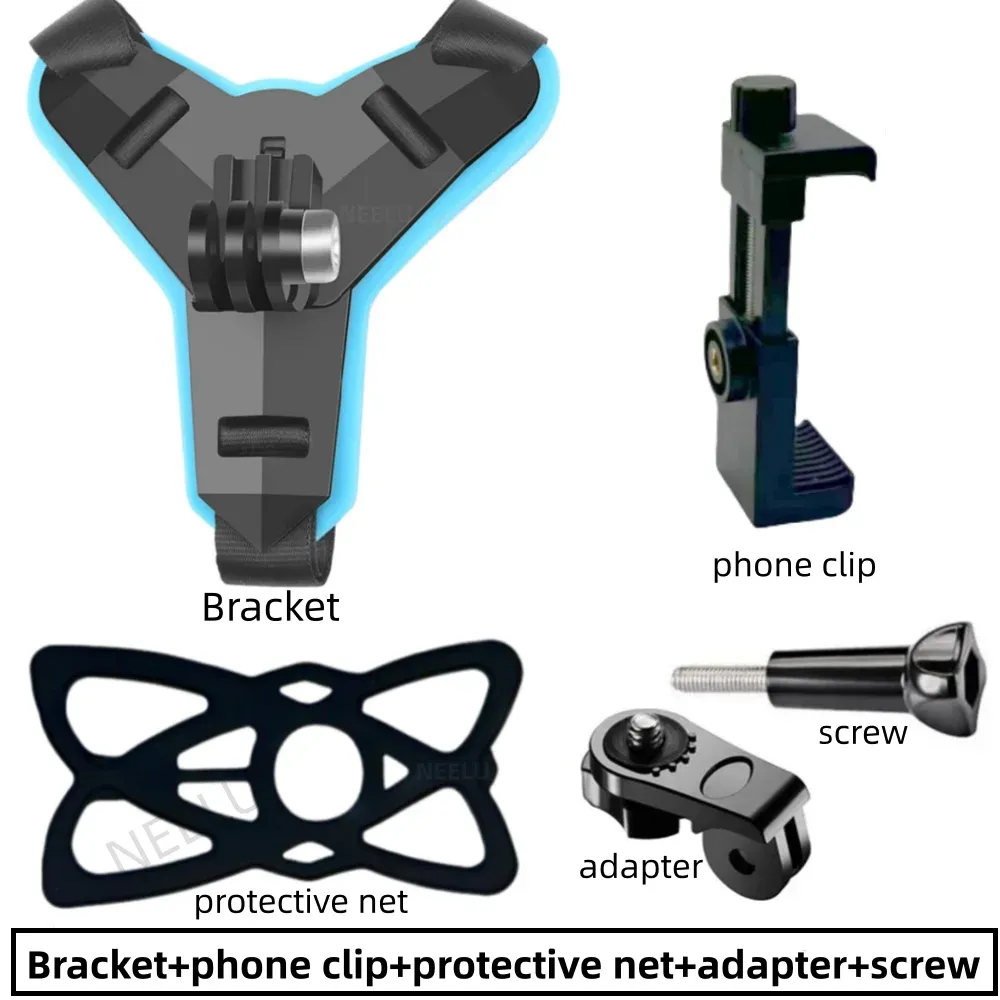 Support de téléphone pour casque de moto, compatible GoPro Hero 12, 10, 9, 8, 7, support pour caméra d'action, accessoires pour caméra de moto 9