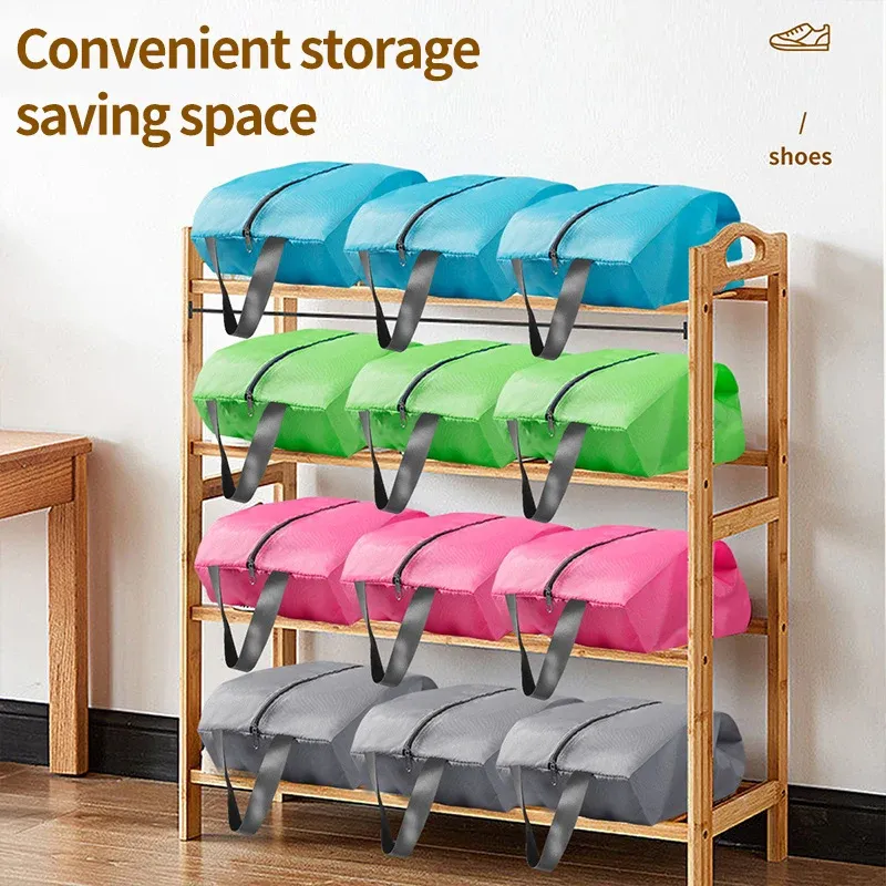 Sac de rangement portable pour chaussures de voyage, étanche et unisexe, avec fermeture éclair 5