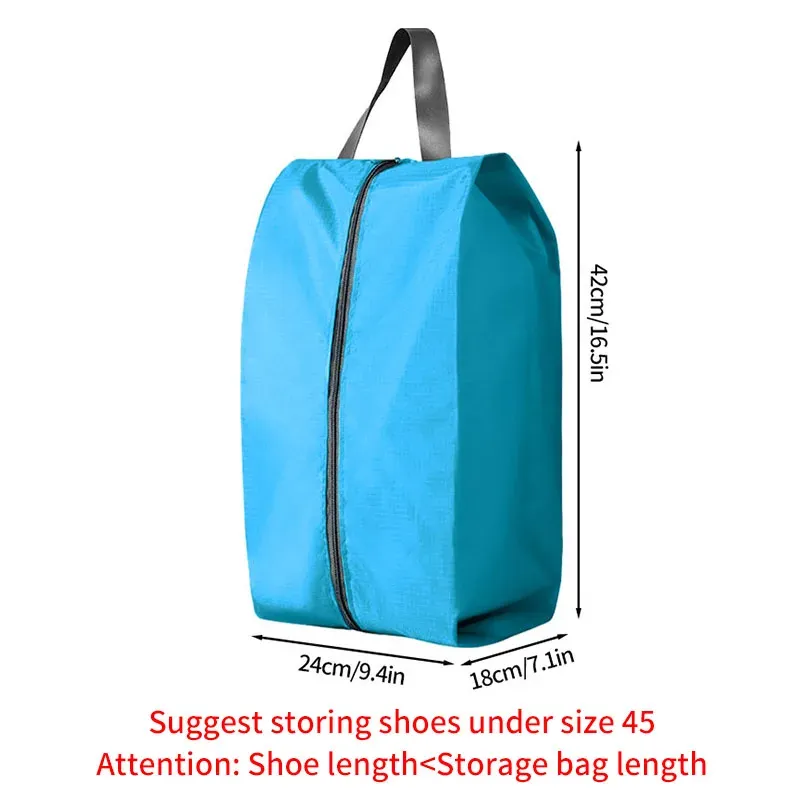 Sac de rangement portable pour chaussures de voyage, étanche et unisexe, avec fermeture éclair 14
