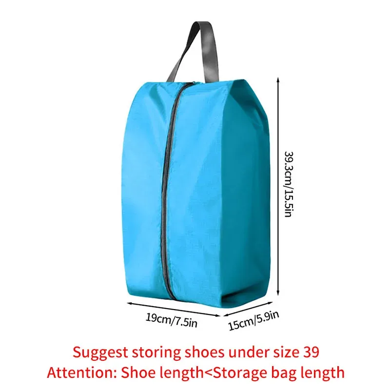 Sac de rangement portable pour chaussures de voyage, étanche et unisexe, avec fermeture éclair 46
