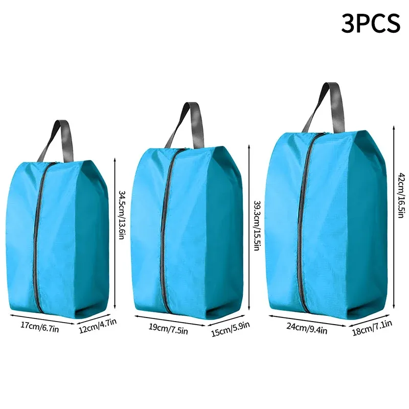 Sac de rangement portable pour chaussures de voyage, étanche et unisexe, avec fermeture éclair 19