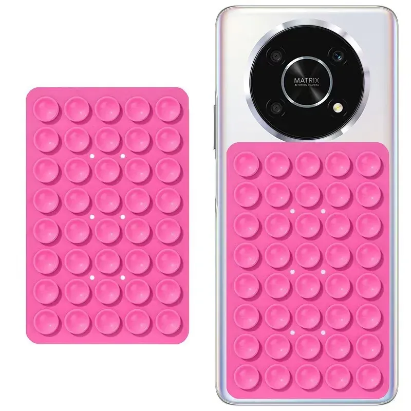 Lot de 24 ventouses en silicone, autocollants minimalistes noirs, coque de téléphone antidérapante et support de téléphone portable 6
