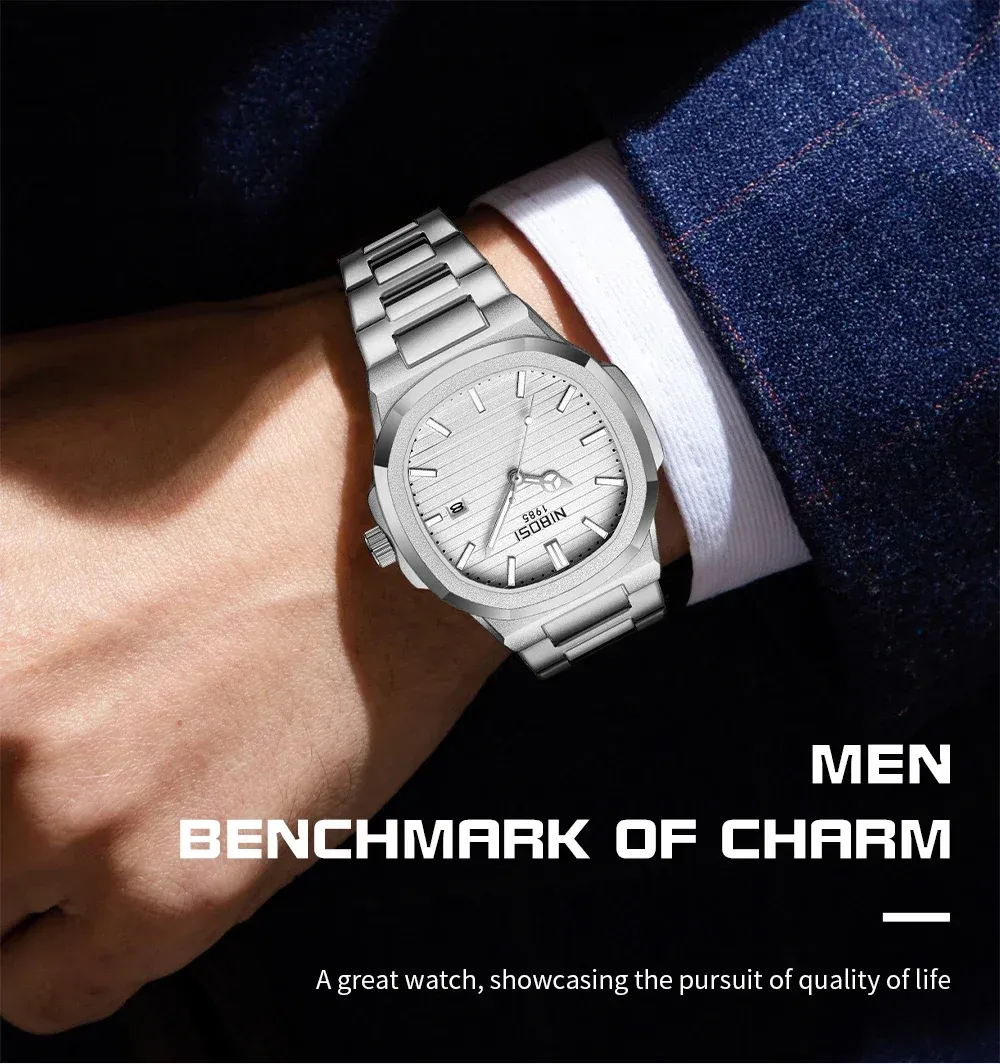 Montre NIBOSI homme, détail du cadran