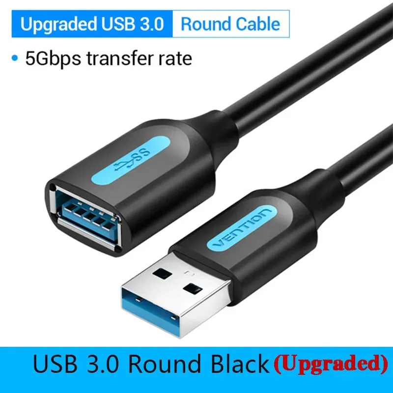 Câble d'extension USB 3.0 mâle vers femelle Vention, câble USB 3.0 haute vitesse pour ordinateur portable 13