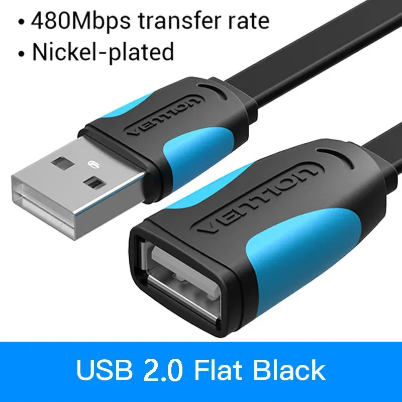 Câble d'extension USB 3.0 mâle vers femelle Vention, câble USB 3.0 haute vitesse pour ordinateur portable 12