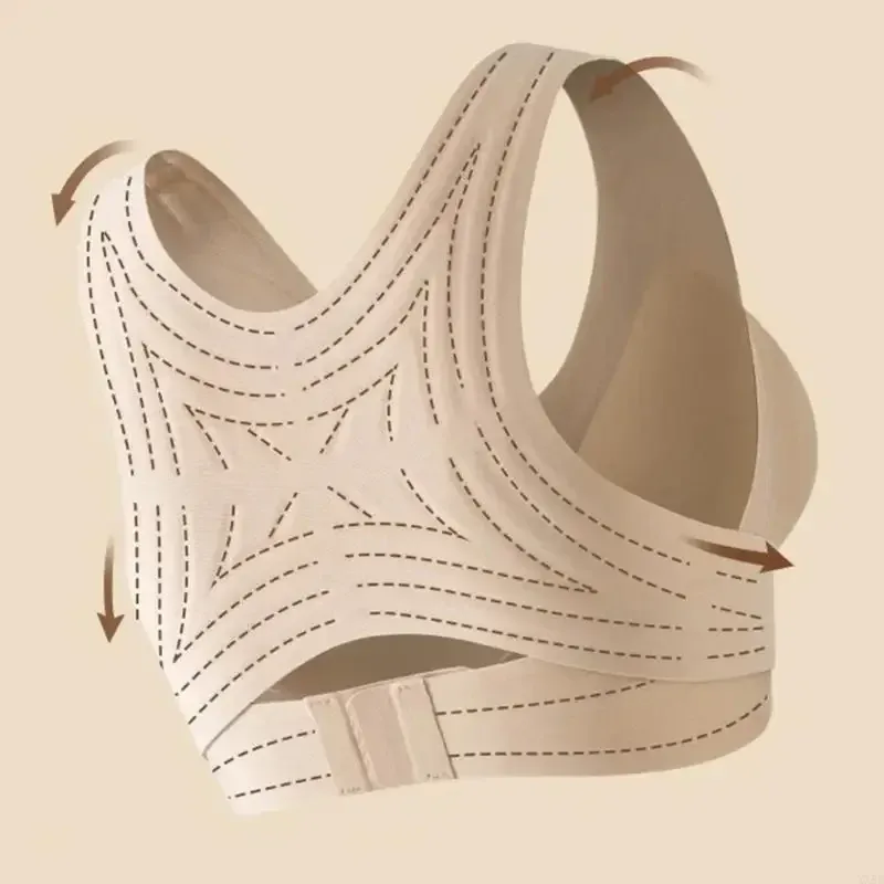 Soutien-gorge correcteur de posture avec fermeture, sans armatures, confortable, sans doublure, couverture complète 4