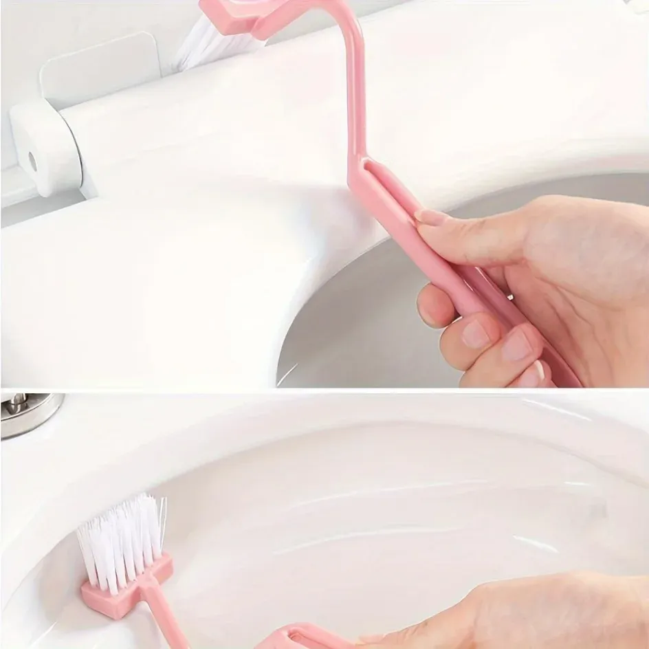 Brosse de toilette incurvée à long manche, détail de la tête de brosse
