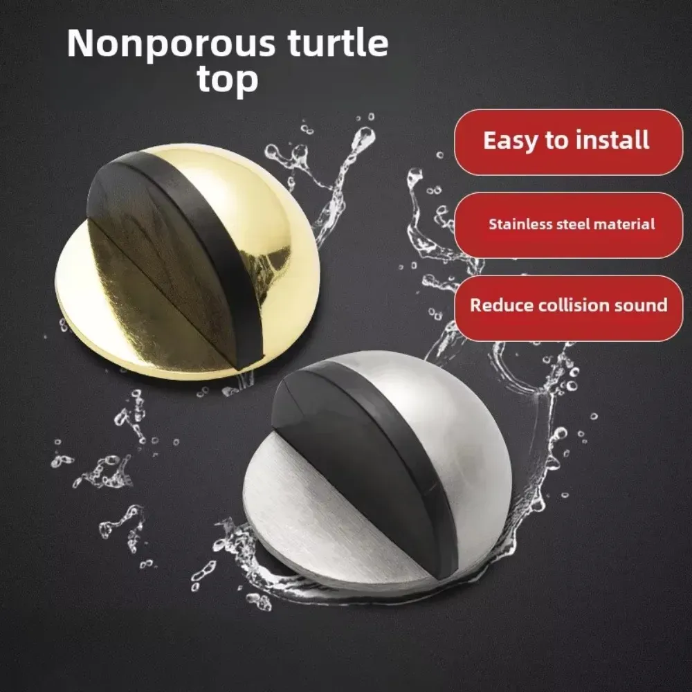 Butée de porte sans perçage en caoutchouc antichoc pour salles de bain et portes en verre, protecteur domestique antidérapant en forme de tortue 3