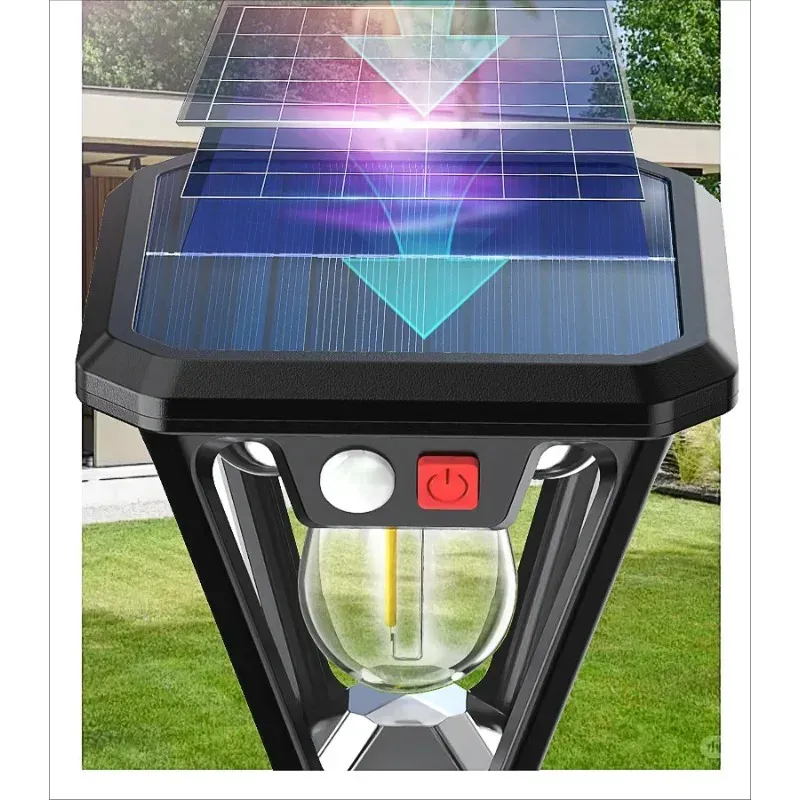 Capteur de mouvement solaire pour extérieur à LED, étanche, pour pelouse, jardin, villa, porche, montage mural ou sur prise, double usage, idéal pour le camping 2